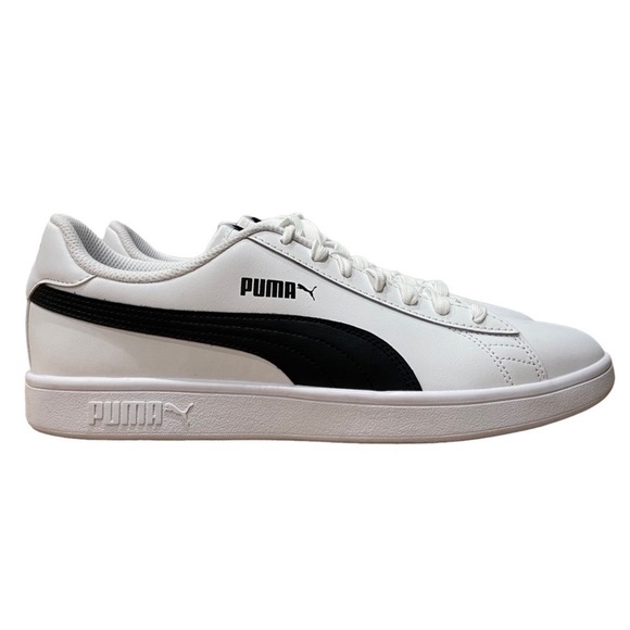 Puma Smash V2 White/Black Leather Sneaker Size 11 Women - Picture 1 of 11